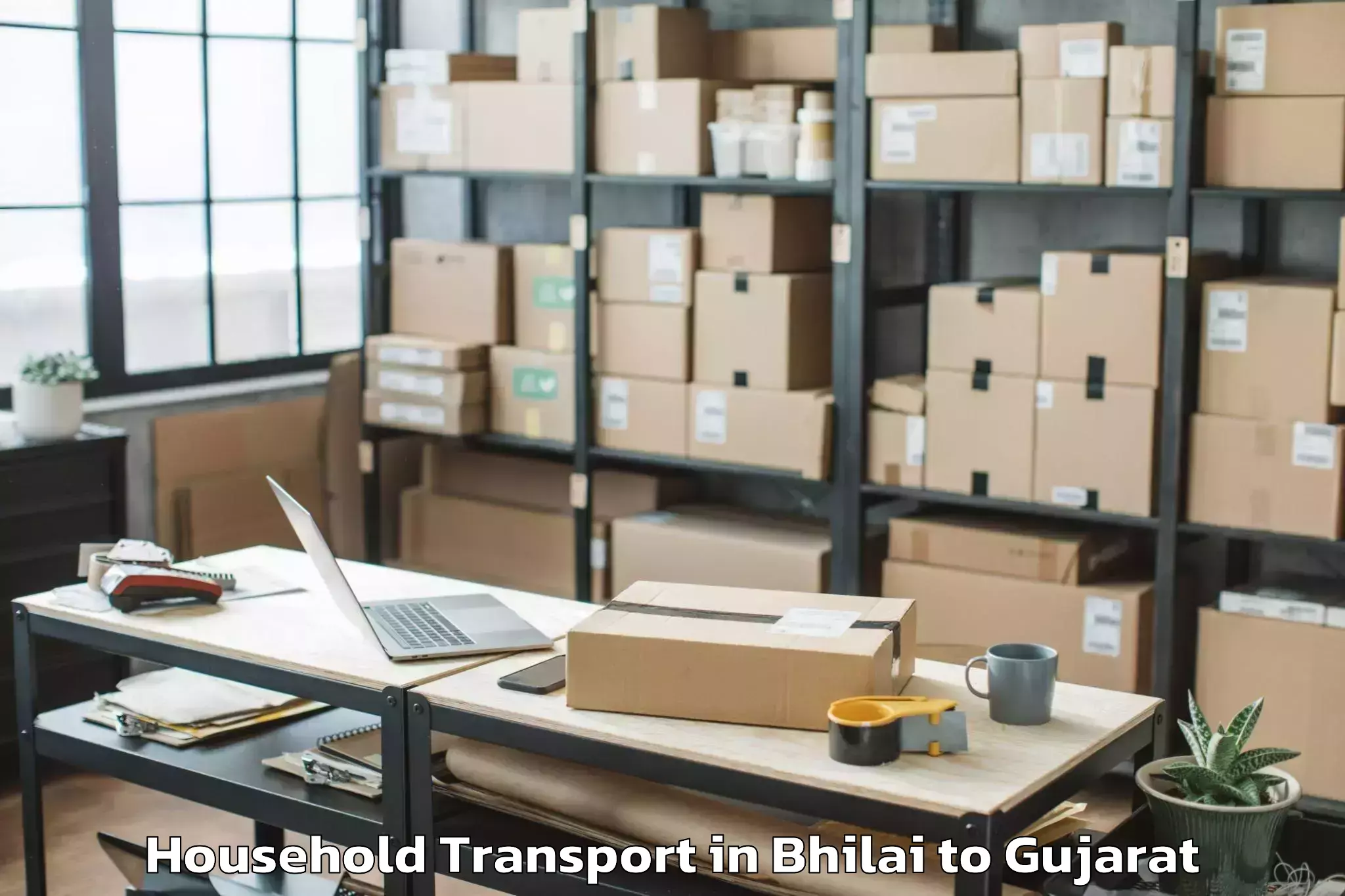 Hassle-Free Bhilai to Udhana Household Transport